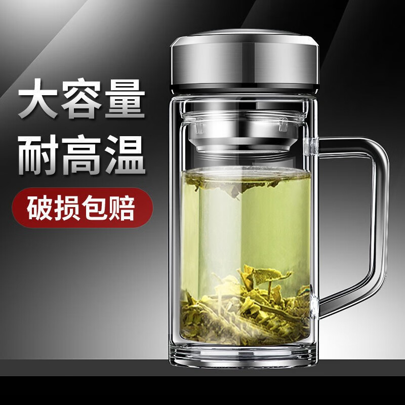 YZY/渊之源双层玻璃杯泡茶过滤透明办公水杯子大容量耐热水瓶车载-图0