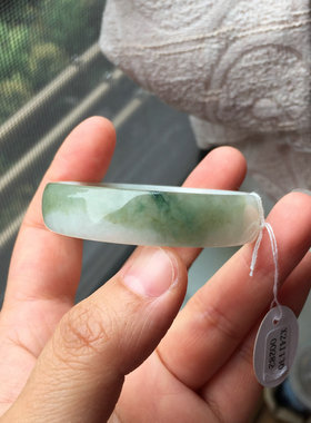天然A货缅甸料翡翠手镯薄款中福