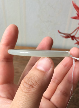 天然和田玉青海料青白玉细圆条镯