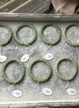 天然和田玉手链女款青白玉单圈