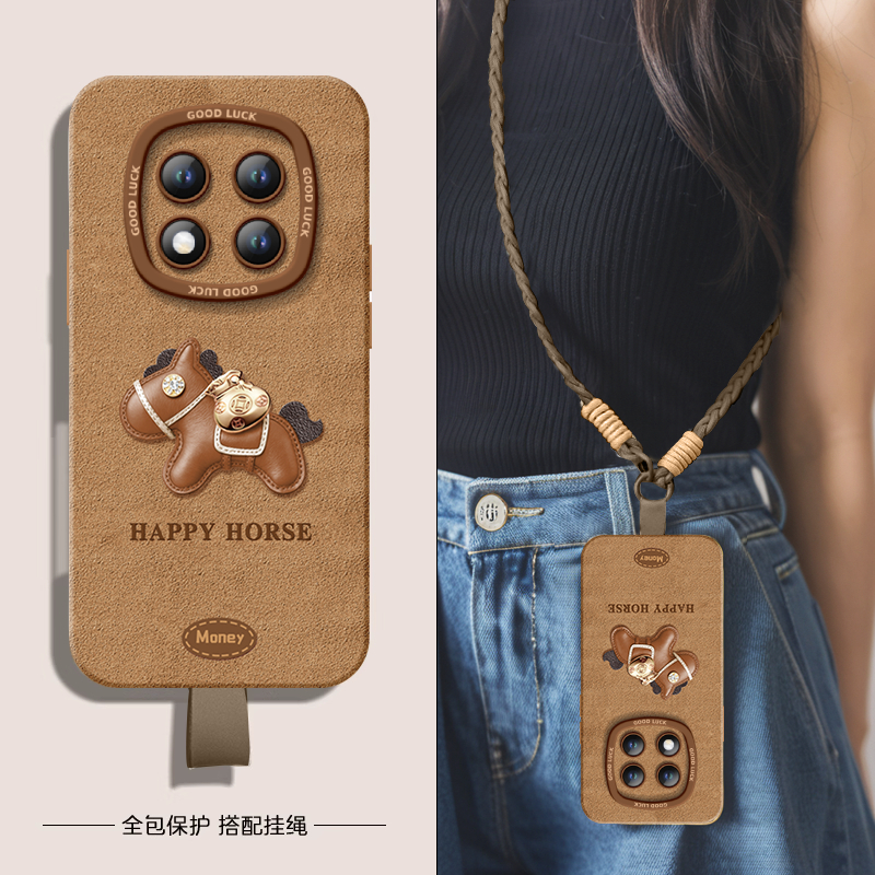 适用红米note15pro手机壳+小米note14套Note13皮革小马12新款2026马年11新年款Redmi硅胶10防摔9过年RED红色8 - 图2