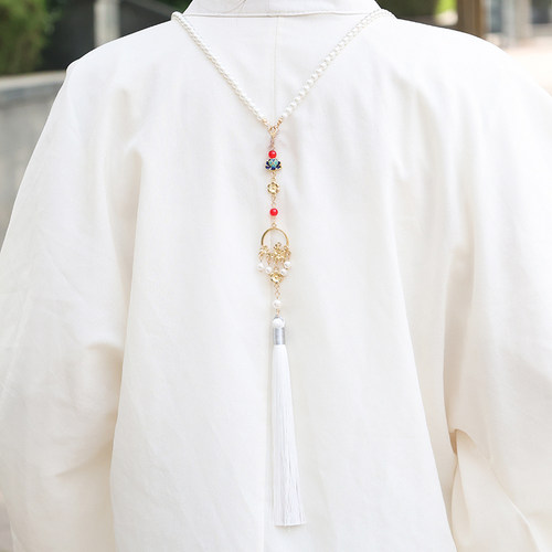 长背云流苏古风汉服旗袍软璎珞后压流苏超仙长流苏发饰衣服装饰品 - 图3