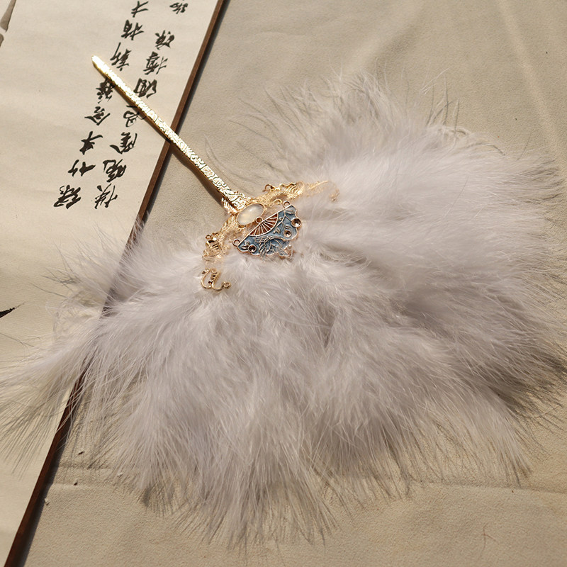 羽毛扇发簪超仙羽毛发钗古风汉服新中式发鬓配饰手持扇子拍照饰品,淘宝优惠券,粉丝福利购,淘宝优惠卷