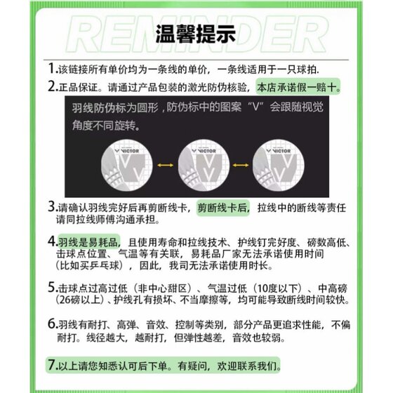 VICTOR Victor high elastic badminton racket string