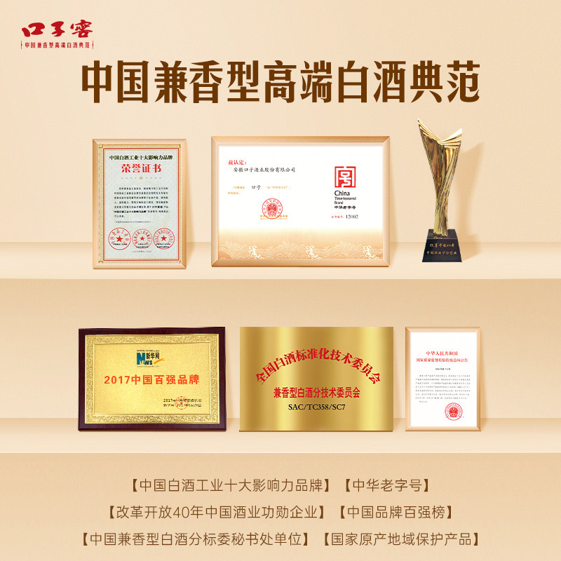 口子窖6年型41度450ML*2瓶纯粮食白酒自饮商务送礼节日聚会婚宴请
