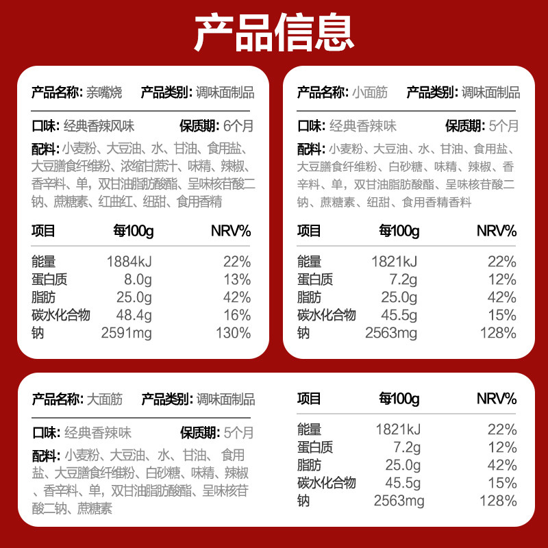 卫龙缤纷辣条礼包571g休闲辣味大小面筋麻辣零食约34小包出游聚餐