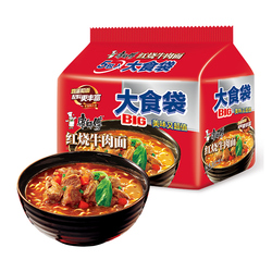 康师傅方便面大食袋红烧牛肉面145g×5袋