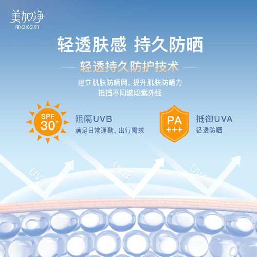 美加净细嫩莹亮防晒乳SPF30温和防晒质地清透清爽保湿不黏腻 - 图2
