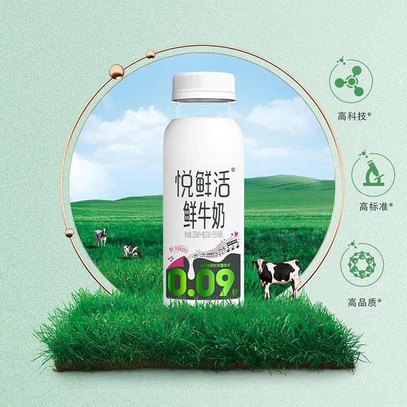 【下拉详情页领优惠】悦鲜活A2型鲜牛奶450ml*4瓶+原味260ml*4瓶