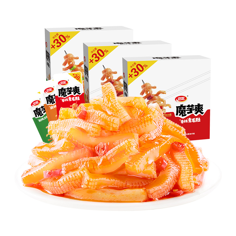 卫龙辣条魔芋爽480g*3盒香辣麻辣酸辣味休闲零食品网红小吃素肉_天猫超市_零食/坚果/特产