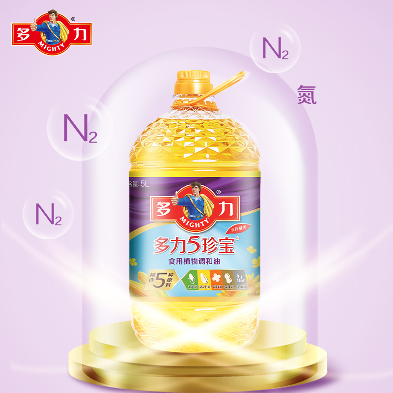 多力5珍宝食用植物调和油5L含葵花精选优质原料5种好油科学配比