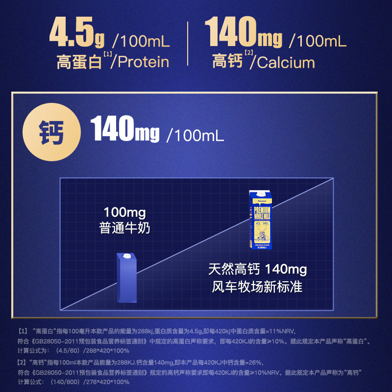 风车牧场荷兰进口娟姗全脂牛奶1L*4礼盒装儿童纯牛奶4.5g乳蛋白
