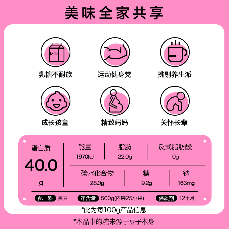 北大荒豆浆粉黑豆纯豆浆粉无添加糖高植物蛋白营养早餐家庭装