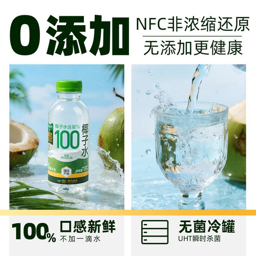 臻选100%NFC椰子水耶气满满补充天然电解质椰青水饮料果汁整箱 - 图0