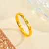 Crushed Ice Pure Gold Ring Ring for Women, Hand Accessory, Holiday Gift for Girls