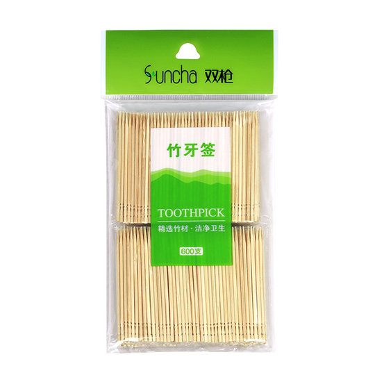 Double gun natural environmentally friendly bamboo toothpicks 600 pieces