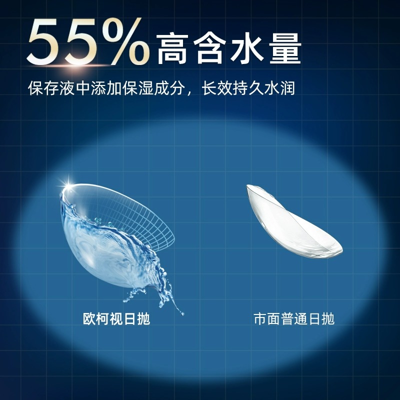 库博光学隐形眼镜日抛欧柯视30片装水凝胶透明片库博日抛非月抛女