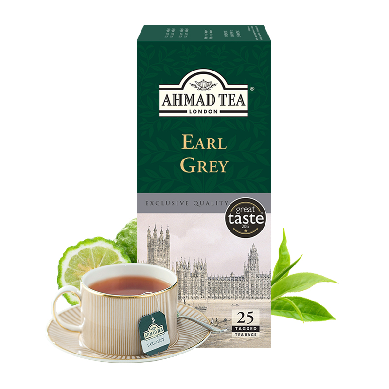 英国AHMAD TEA亚曼进口茶叶英式经典格雷伯爵红茶袋泡茶2g×25包