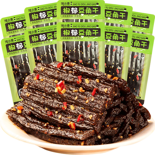 馋小乖蒜香椒郁豆角干辣条25g*10包网红休闲零食小吃豆干麻辣儿时 - 图0