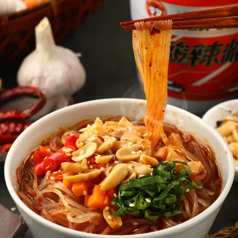 Food tribe hot and sour noodles 130g bucket Internet celebrity authentic spicy instant sweet potato vermicelli lunch dormitory instant rice noodles