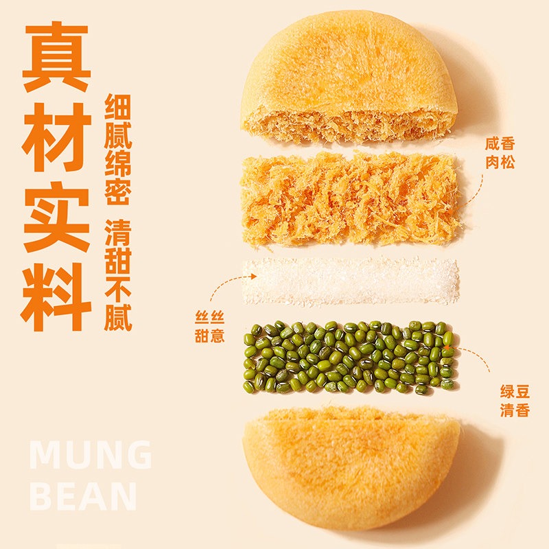 百草味肉松饼休闲零食整箱礼盒