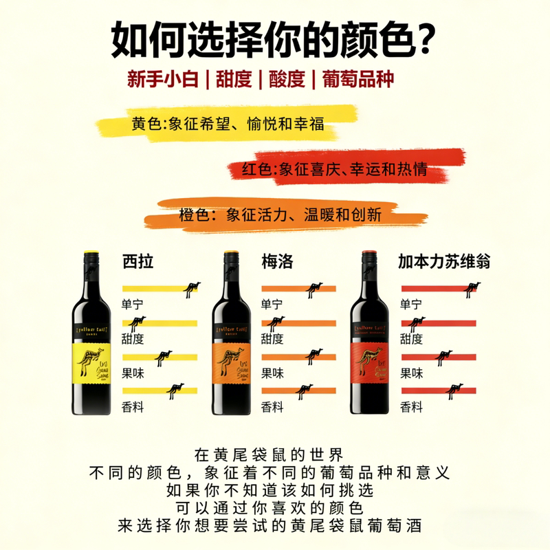 原瓶进口黄尾袋鼠缤纷西拉半干红葡萄酒红酒750ml*6整箱婚宴聚会