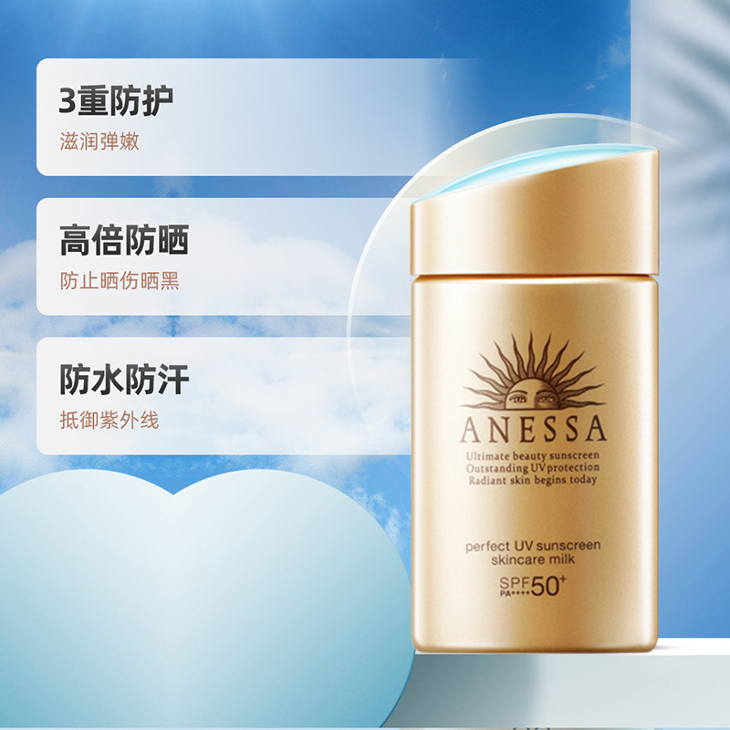 ANESSA/安热沙安耐晒防晒小金瓶防晒霜防晒乳面部身体可用60ml-图1