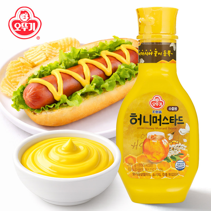 韩国进口不倒翁蜂蜜芥末味调味酱265g