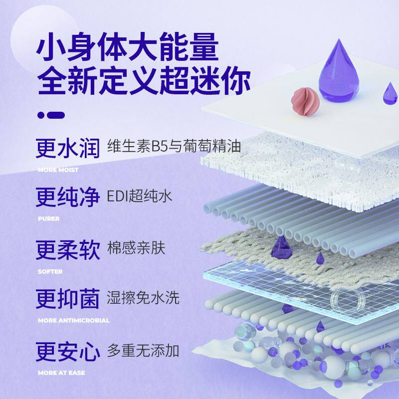 洁尔阴湿巾私处湿巾B5迷你湿纸巾抑菌清洁葡萄味卫生湿巾,淘宝优惠券,粉丝福利购,淘宝优惠卷