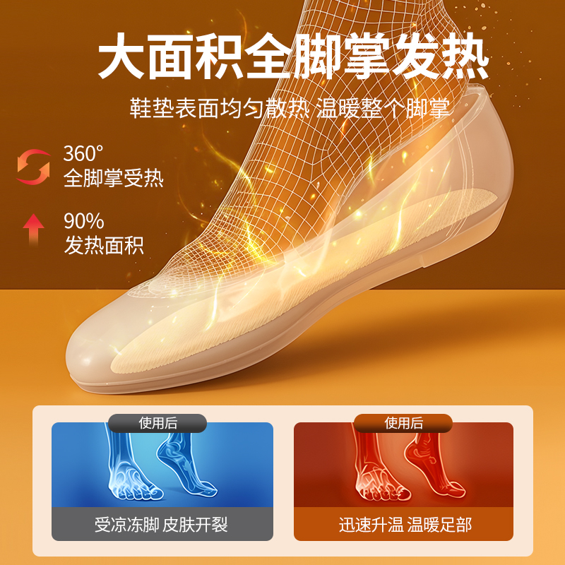 牧火艾草自发热鞋垫女暖宝宝加热鞋垫男款冬北天可行走暖脚宝保暖 - 图0
