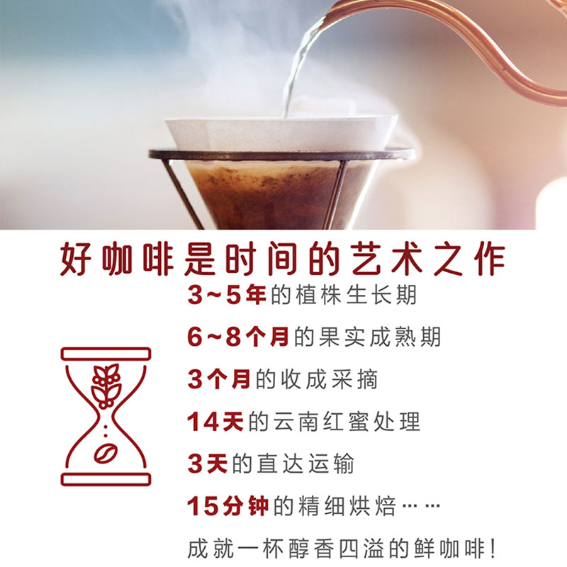 鸥际咖啡云南红蜜咖啡豆1kg*2袋阿拉比卡咖啡机手磨醇香黑咖啡 - 图1