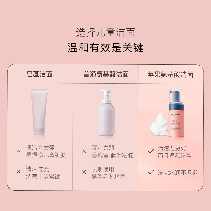 贝德美儿童洗面奶氨基酸洁面泡泡宝宝专用3-9岁-12岁以上女孩男孩,淘宝优惠券,粉丝福利购,淘宝优惠卷