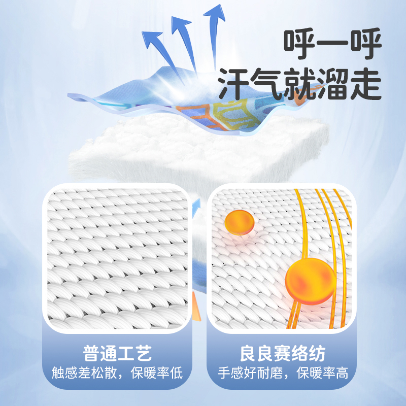 良良婴儿恒温秋冬季夹棉分腿睡袋抗菌低敏纯棉儿童防踢被