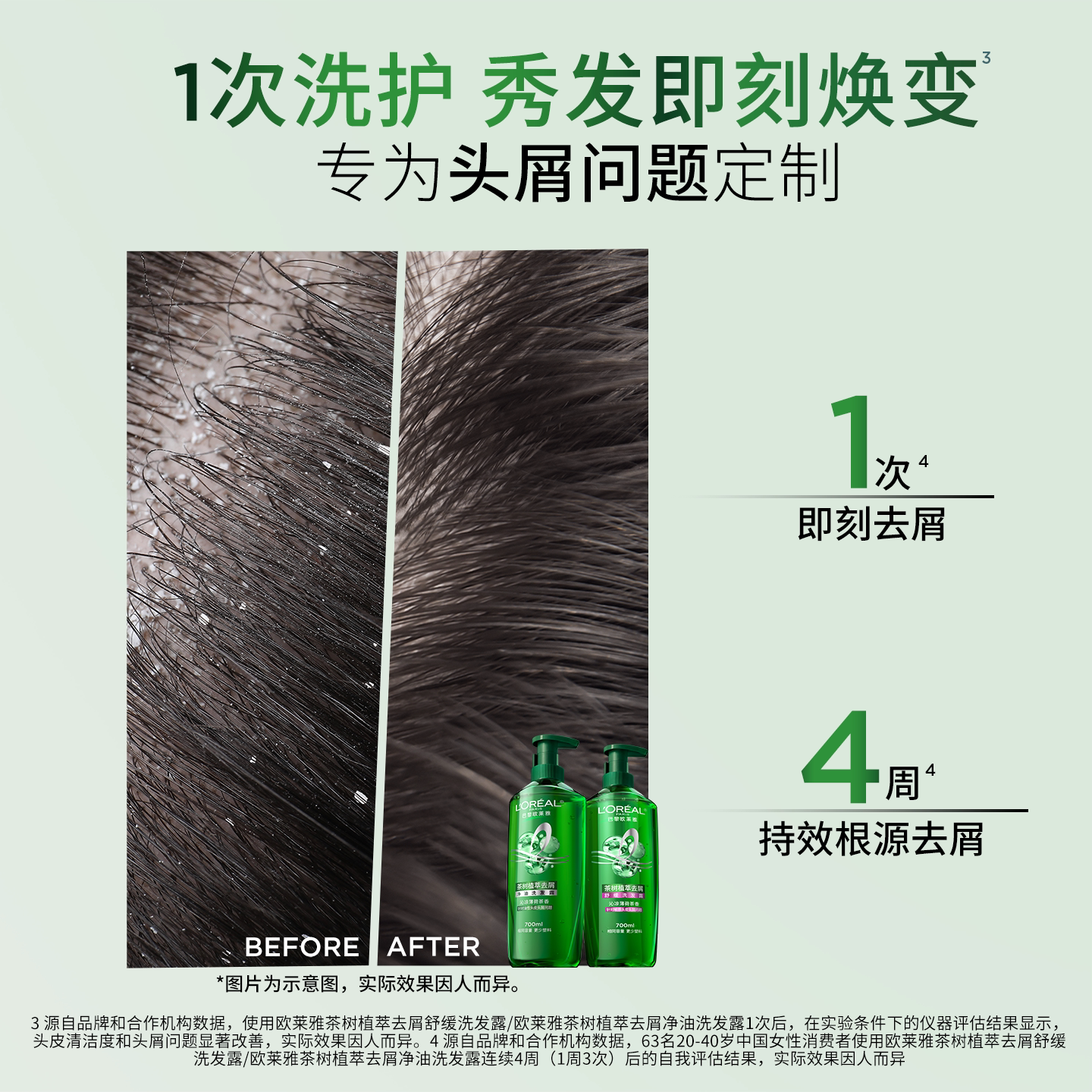 欧莱雅茶树洗发水500ml