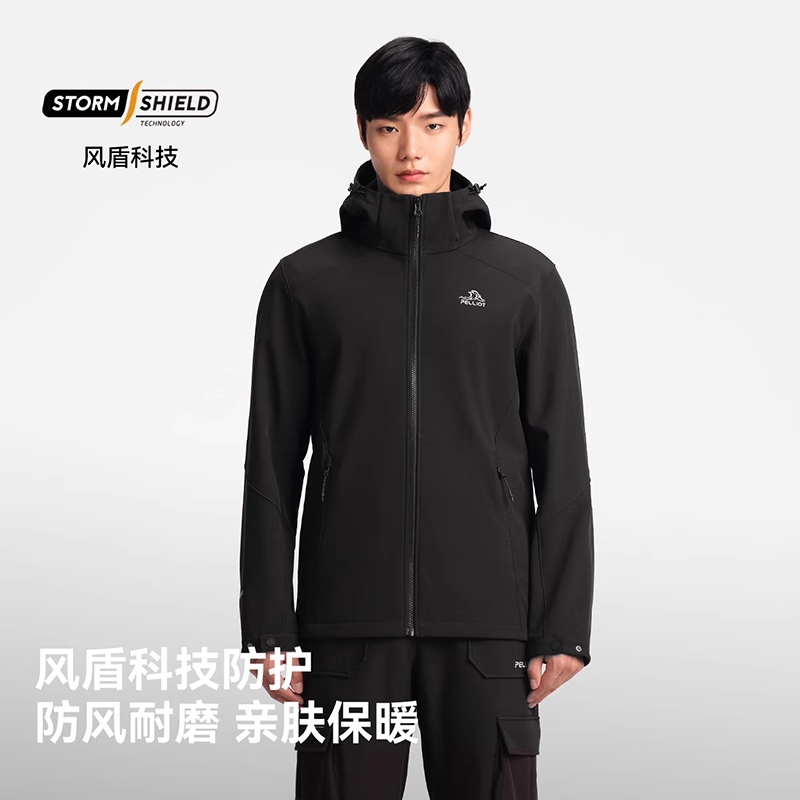 伯希和户外软壳冲锋衣女防水防风保暖外套男运动休闲加绒登山服装