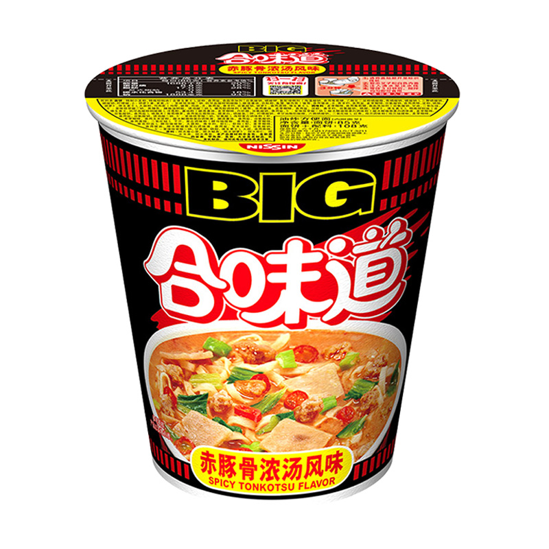 NISSIN/日清方便面大杯合味道赤豚骨浓汤风味代餐夜宵113g×1杯 - 图0