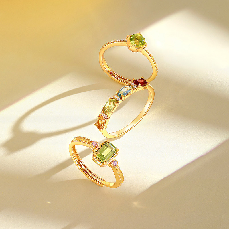 Mengjinyuan dopamine small sugar cube silver ring shines brightly