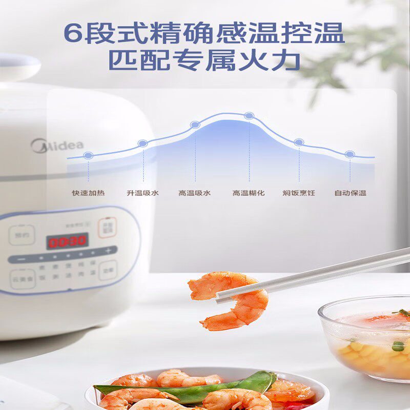 美的电2.5升小型智能迷你压力锅 天猫超市电压力锅