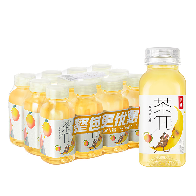 农夫山泉茶π（派）蜜桃乌龙茶250ml*12瓶量贩装茶饮料 - 图0