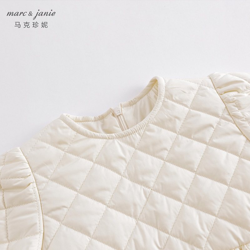 马克珍妮新年红秋冬裙子女童泡泡袖翻领连衣裙 儿童夹棉裙子,淘宝优惠券,粉丝福利购,淘宝优惠卷