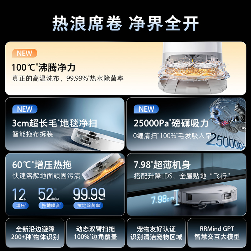 【全国补贴15%】石头P20 UltraPlus扫地机器人吸拖一体式智能新品