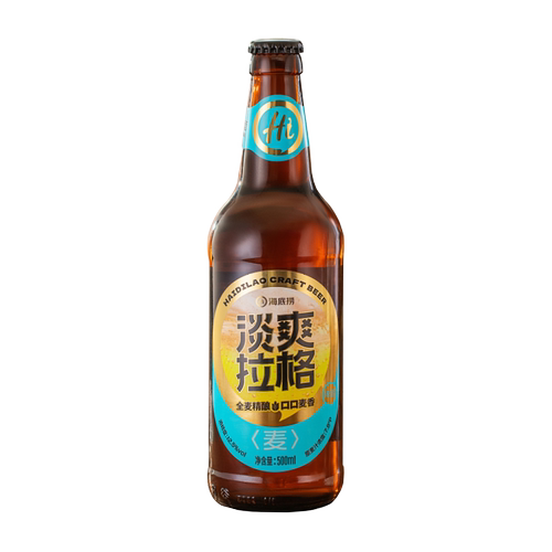 海底捞淡爽拉格啤酒整箱500ML*12瓶入口清爽聚餐新老装随机发货 - 图1