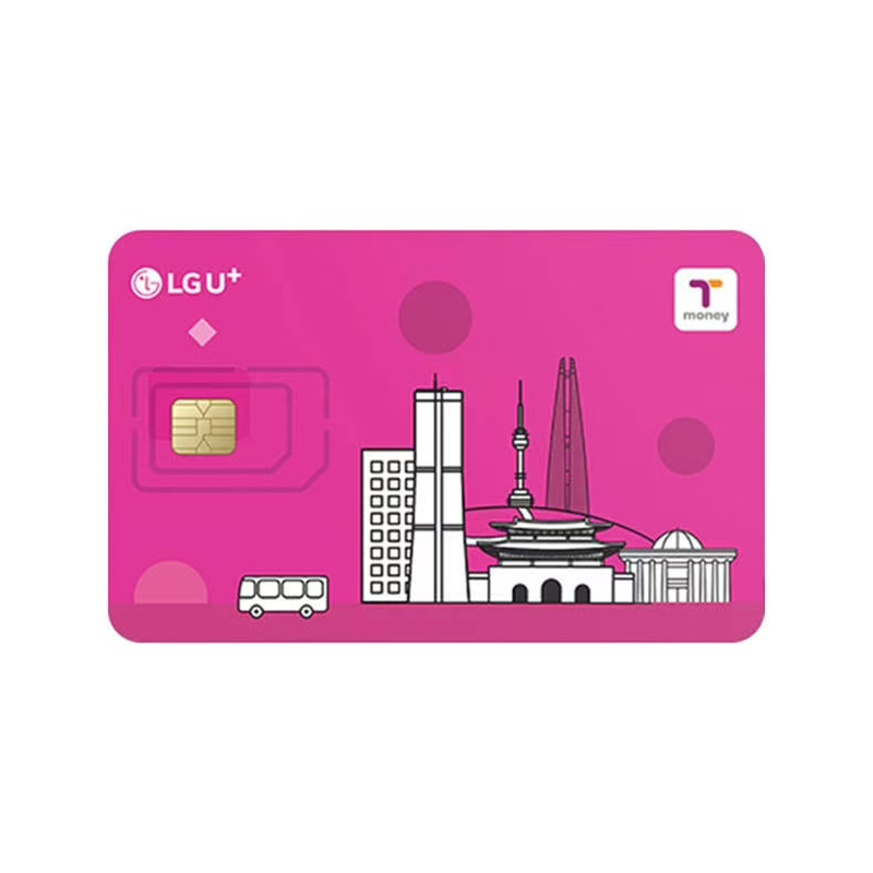 韩国机场自取LGU电话卡含通话无限流量首尔金海lgu二合一插卡即用 - 图0