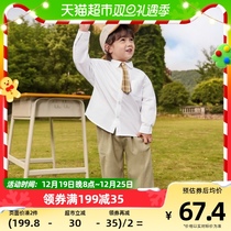 Yiqi Baby Boy Shirt Autumn Clothing Baby Pure Cotton Lining Spring Autumn Small Baby College Wind Blouse Autumn Girl