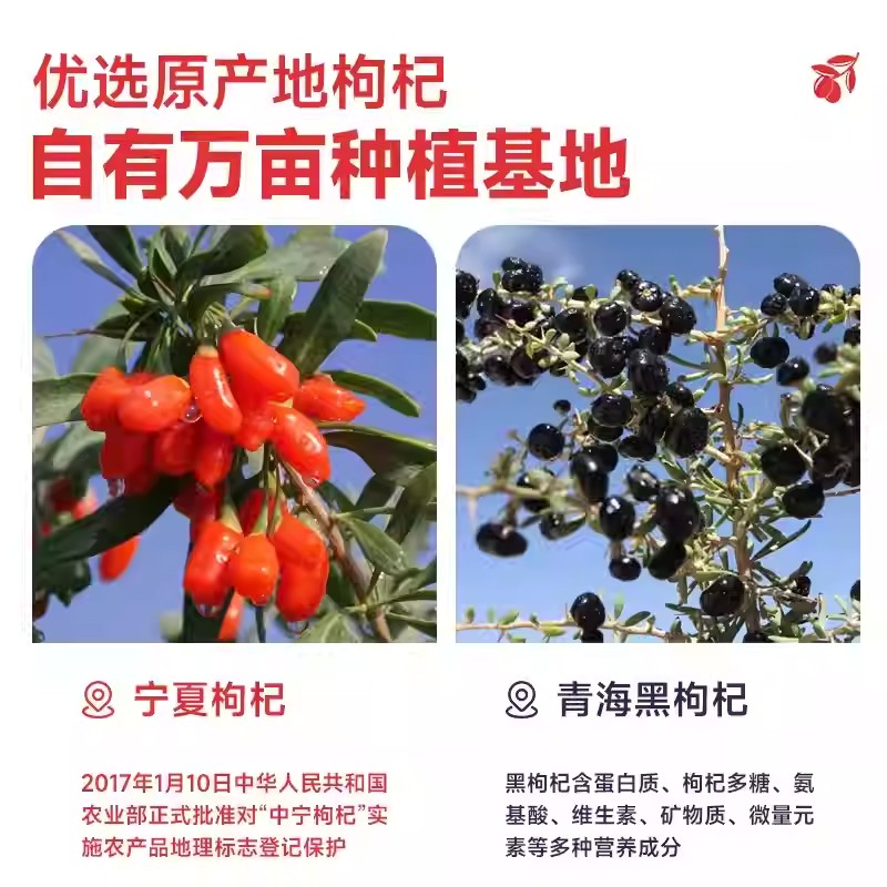 【邮政农品】红枸杞原浆宁夏原液黑枸杞沙棘桑葚鲜果NFC非浓缩