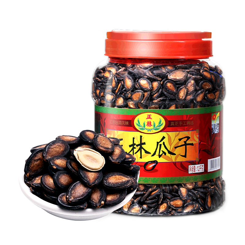 正林3A级西瓜子1.2kg/桶黑瓜子手选大片瓜子炒货零食小吃