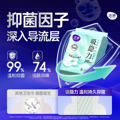 洁婷吸隐力日夜组合卫生巾69片