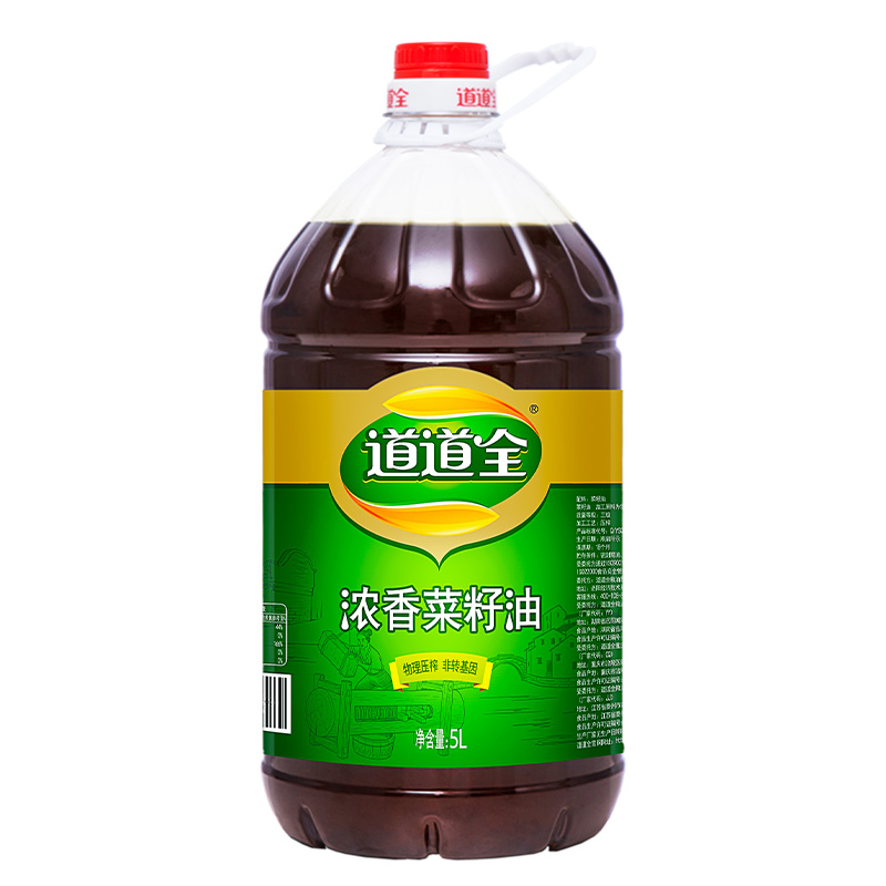 道道全浓香菜籽油食用油5L非转基因物理压榨菜子油植物油家用粮油 - 图0