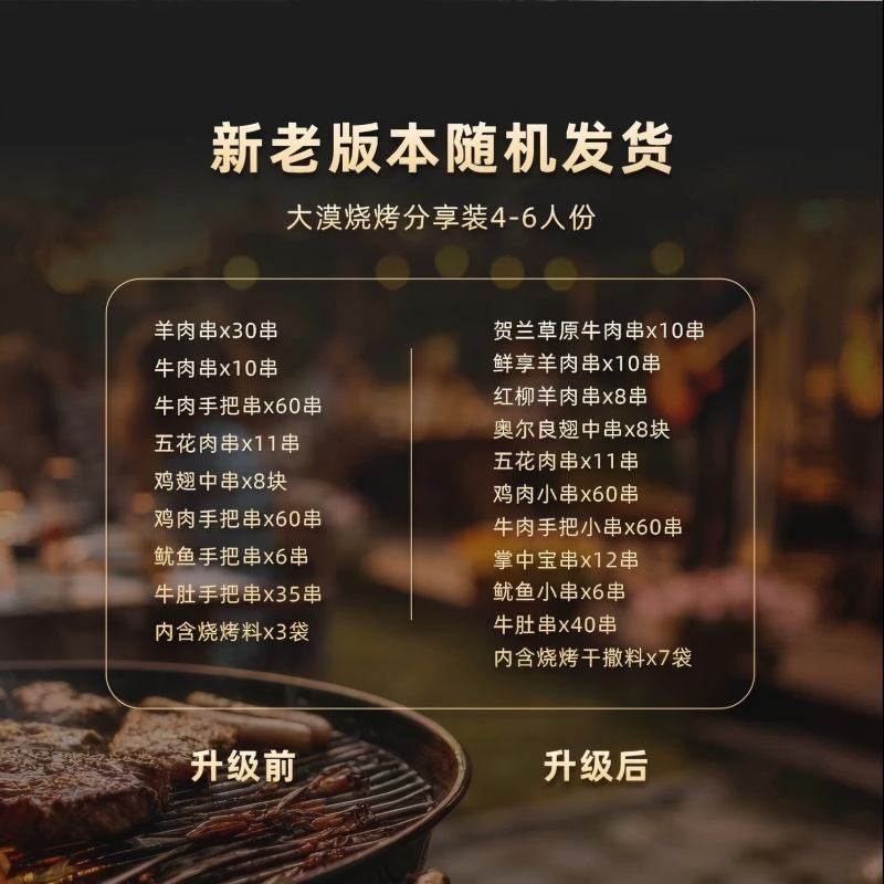 游牧御品大漠烧烤食材套餐6至8人份品质烤肉新鲜羊肉串牛肉串,淘宝优惠券,粉丝福利购,淘宝优惠卷