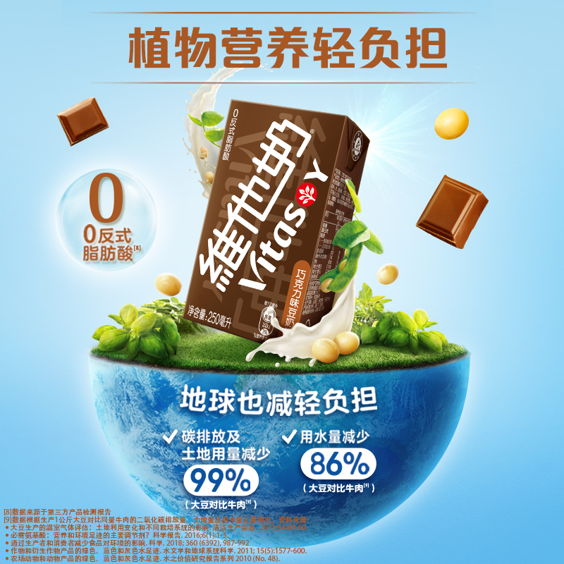 维他奶巧克力味豆奶饮料250ml*16盒朱古力早餐奶优质植物蛋白礼盒